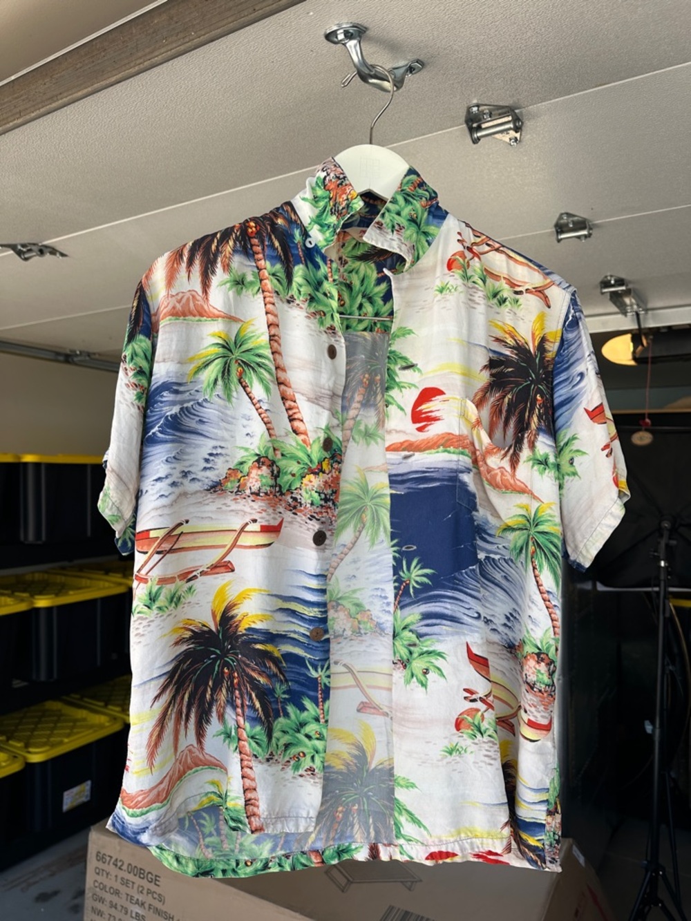 Vintage Pikake Hawaiian Shirt - size S
